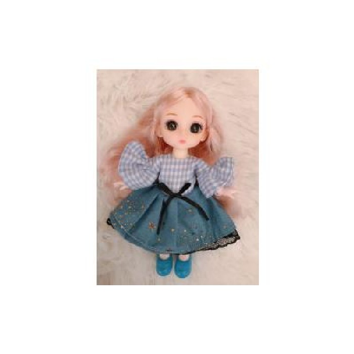 kids-and-stationery/stationery-bag-pendant-keychain/mumuso-15cm-ball-jointed-doll-with-keychain-plaid-dress-