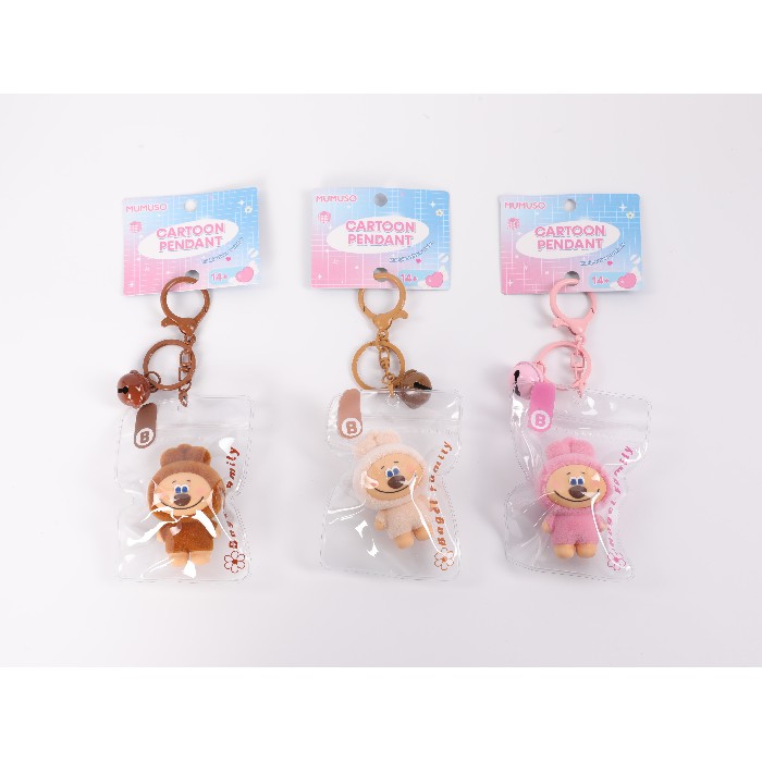 kids-and-stationery/stationery-bag-pendant-keychain/mumuso-cute-bear-keychain-with-flocking-clothes