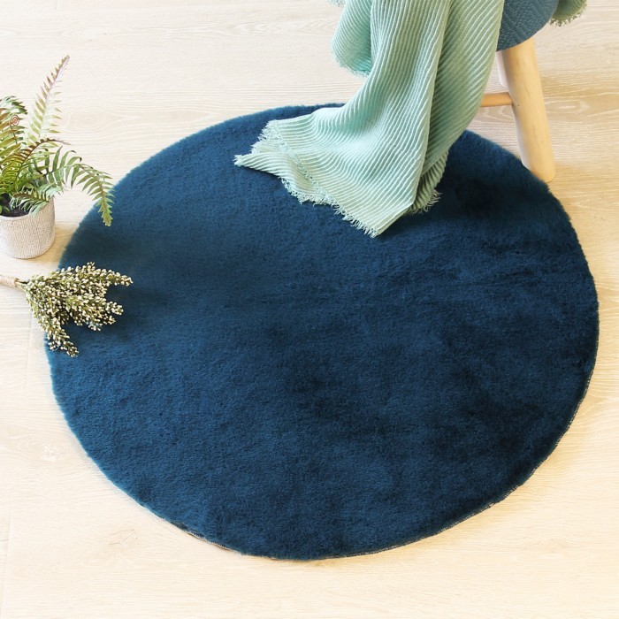 home-textiles/carpets-rugs/atmosphera-rug-fur-extra-soft-blue-diameter-80cm