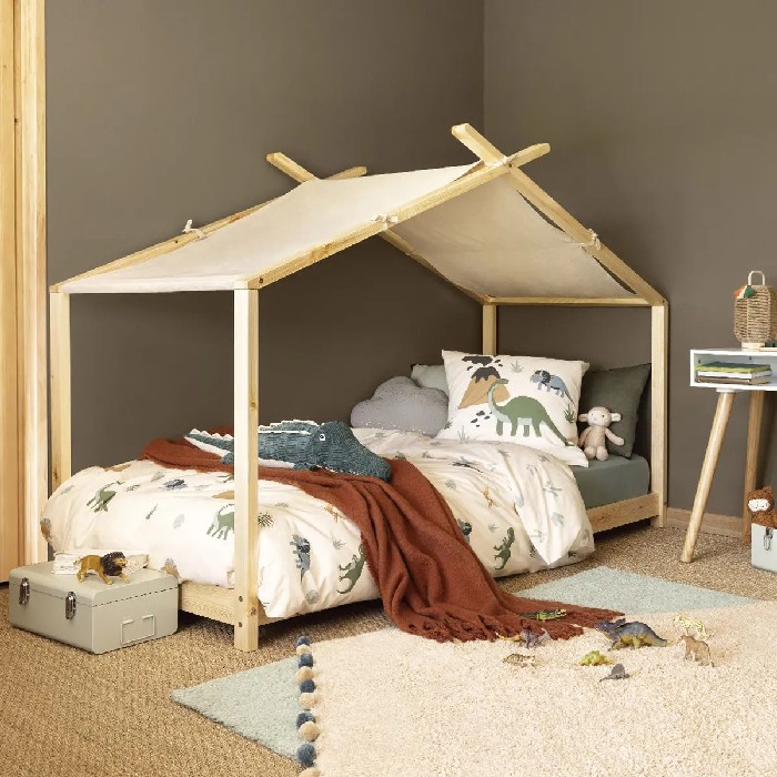 bedrooms/kids-bedrooms/atmosphera-cabin-bed-tent-bed-pine-wood-90cm-x-190cm-slatted-base