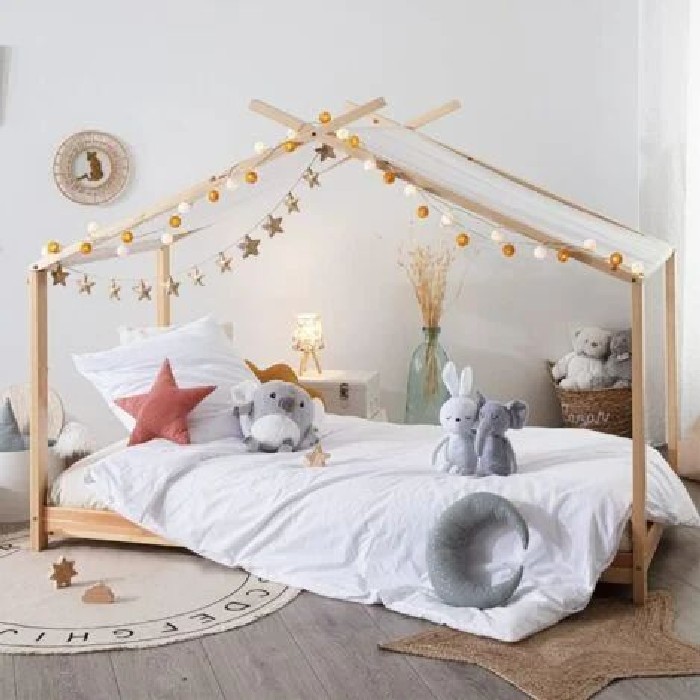 bedrooms/kids-bedrooms/atmosphera-cabin-bed-tent-bed-pine-wood-90cm-x-190cm-slatted-base
