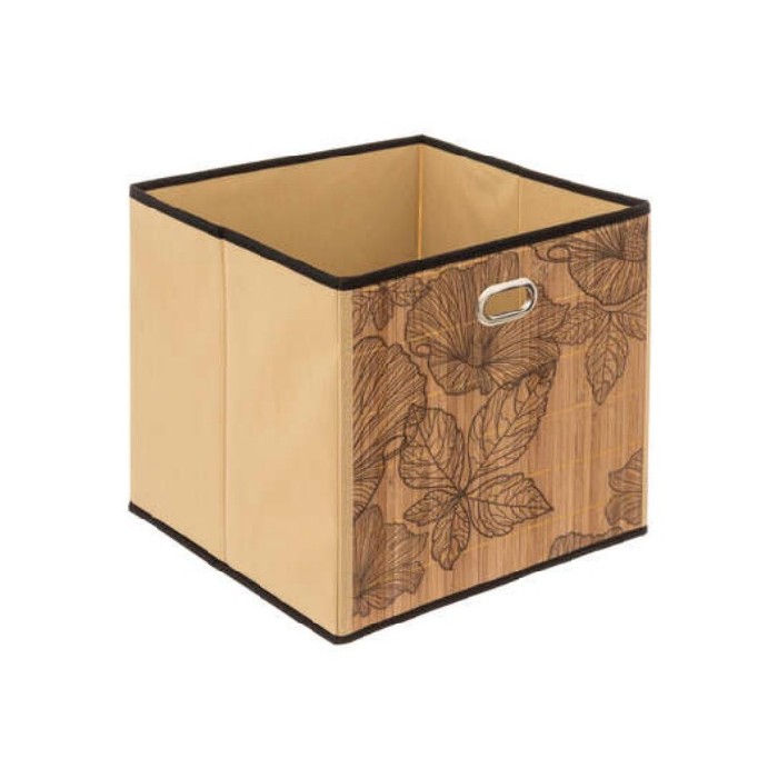 bathrooms/bathroom-storage-shelving/5five-storage-basket-31cm-x-31cm-black-floral