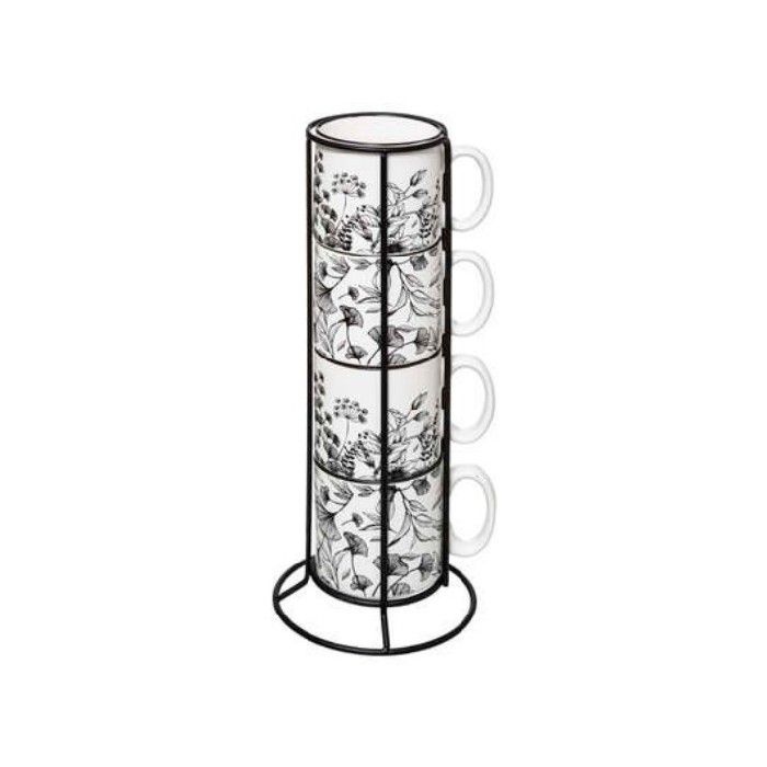 tableware/mugs-cups/sg-secret-de-gourmet-mug-rack-white-floral-set-of-4