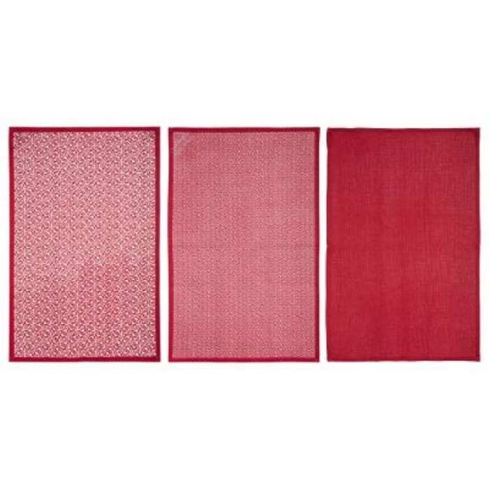 home-textiles/kitchen-textiles/atmosphera-set-of-3-red-cotton-tea-towels-45cm-x-70cm