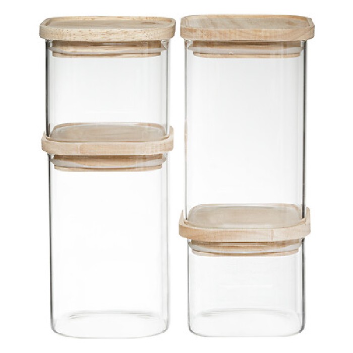 kitchenware/food-storage/5five-jar-set-of-4-glass-with-wood-lid-hermetic