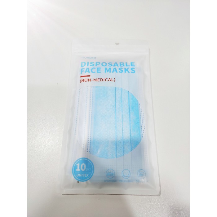 bathrooms/body-care/mumuso-10-pack-commonly-used-disposable-mask-light-blue