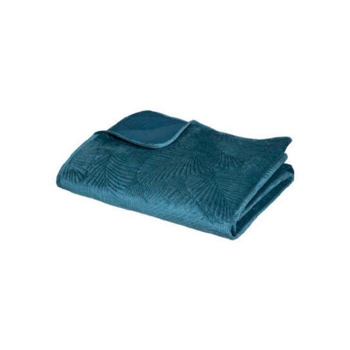 home-textiles/duvet-covers-sets/atmosphera-bed-cover-velvet-leaf-blue-240cm-x-260cm