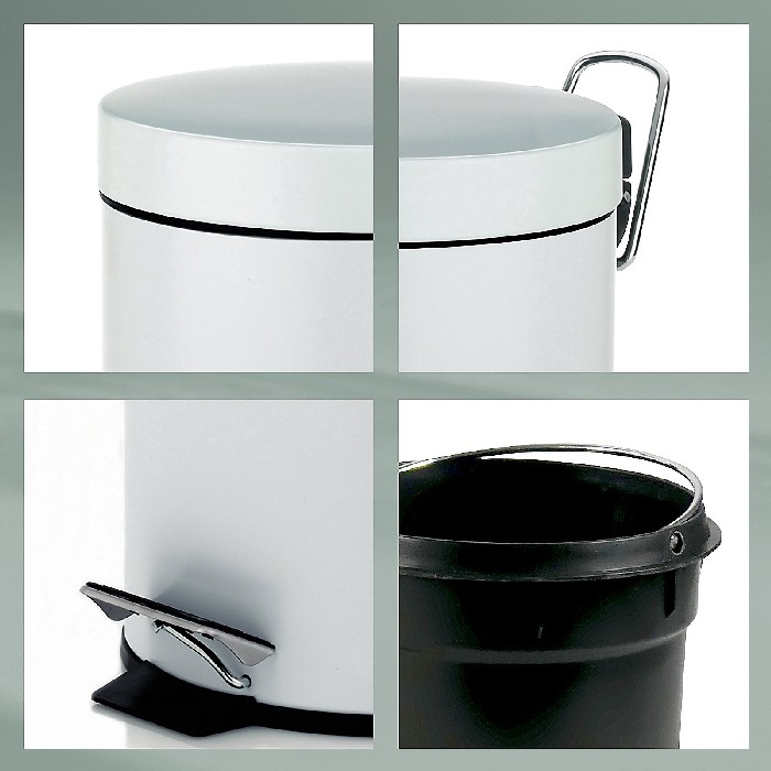 household-goods/bins-liners/kela-pedal-bin-white-3l