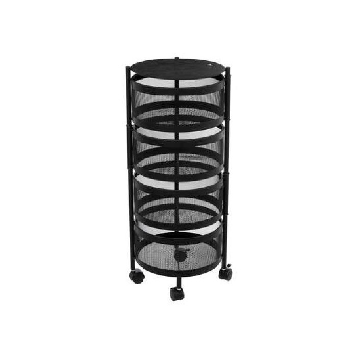 home-decor/loose-furniture/5five-kitchen-metal-trolley-with-4-rotating-baskets-black