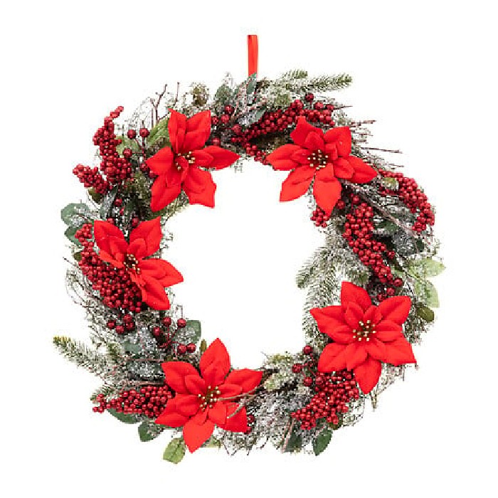 christmas/wreaths/atmosphera-poinsettia-christmas-wreath-–-diameter-50cm