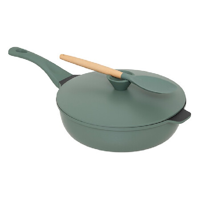 kitchenware/pots-lids-pans/5five-cast-aluminium-deep-pan-green-28cm