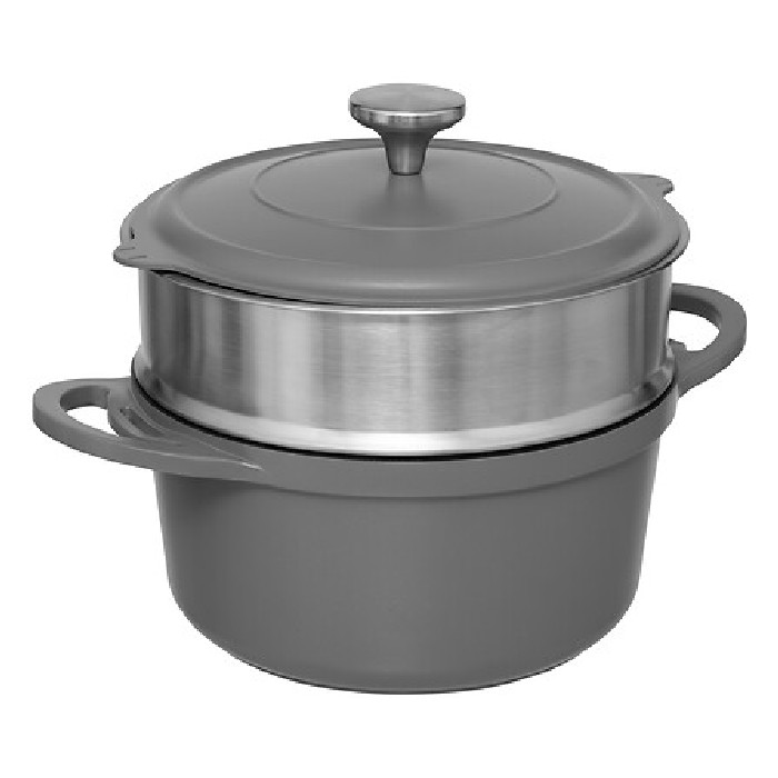 kitchenware/pots-lids-pans/5five-cast-aluminium-pot-steamer-24-grey