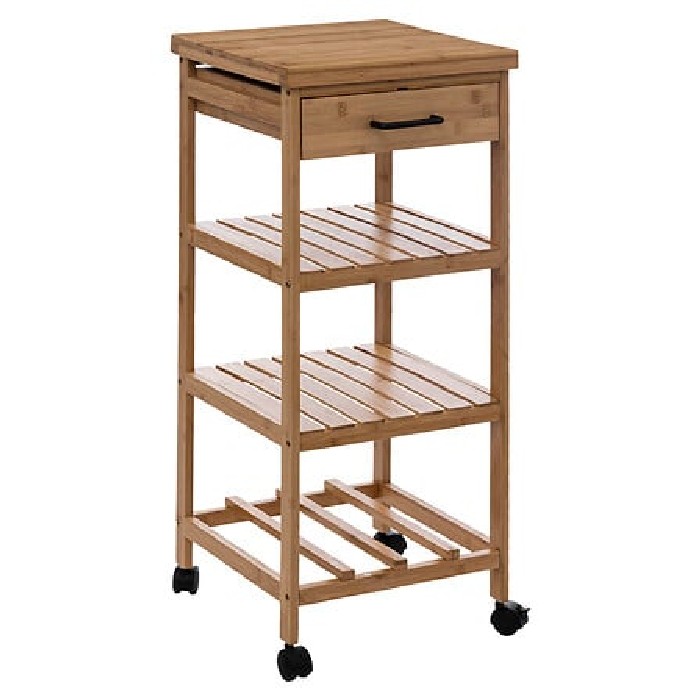 kitchenware/racks-holders-trollies/5five-small-bamboo-trolley-black