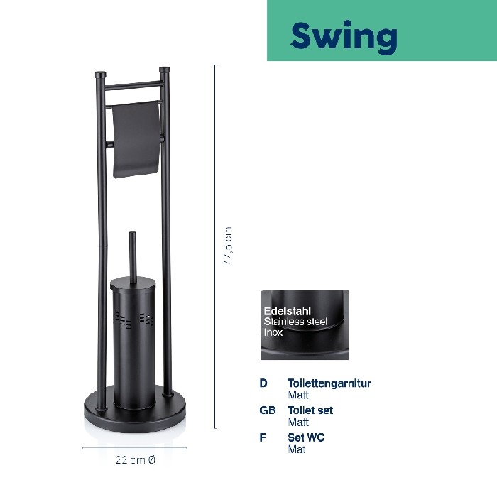 bathrooms/toilet-brushes/kela-toilet-set-swing-black-matt