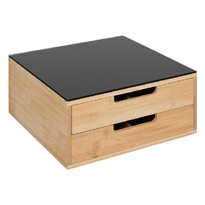 kitchenware/tea-coffee-accessories/5five-2-tiers-capsule-holder-drawer-black-with-bamboo
