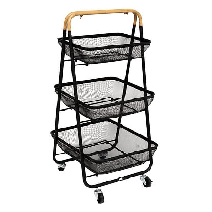 kitchenware/racks-holders-trollies/5five-3-tiers-black-metal-with-wood-trolley-mayaj
