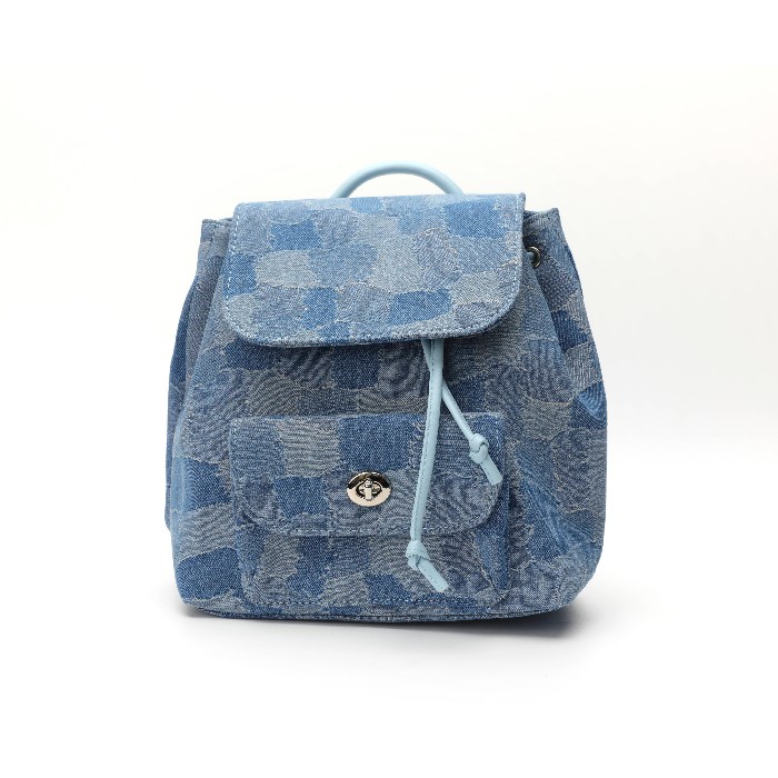 household-goods/clothes-shoes-accessories/mumuso-splicing-denim-backpack-light-blue