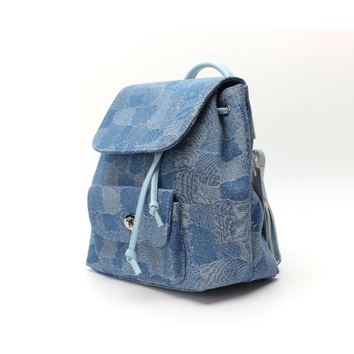 household-goods/clothes-shoes-accessories/mumuso-splicing-denim-backpack-light-blue