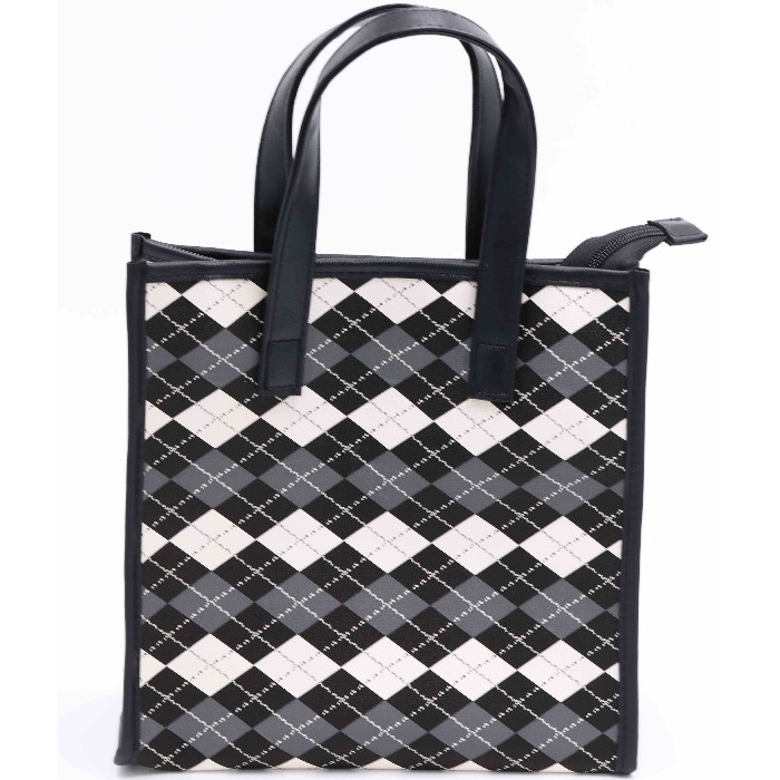 household-goods/shopping-trolleys-bags/mumuso-chequered-handbag-black