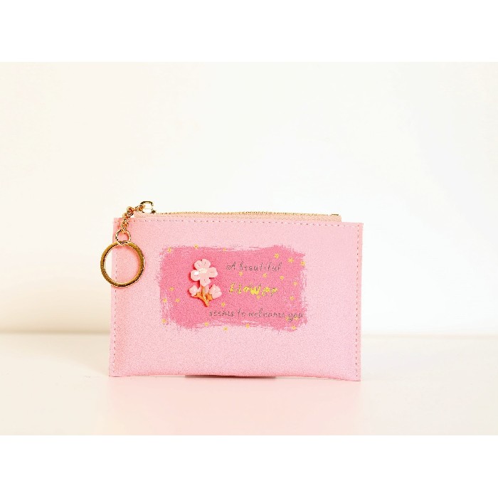 household-goods/clothes-shoes-accessories/mumuso-3d-flower-pattern-card-bag-with-keychain-pink