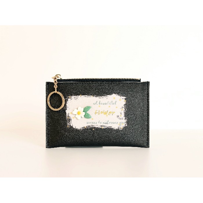 household-goods/clothes-shoes-accessories/mumuso-3d-flower-pattern-card-bag-with-keychain-black