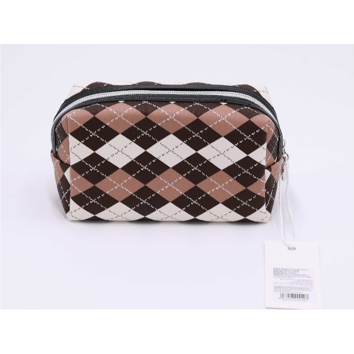 household-goods/clothes-shoes-accessories/mumuso-chequered-makeup-bag-rectangularcamel