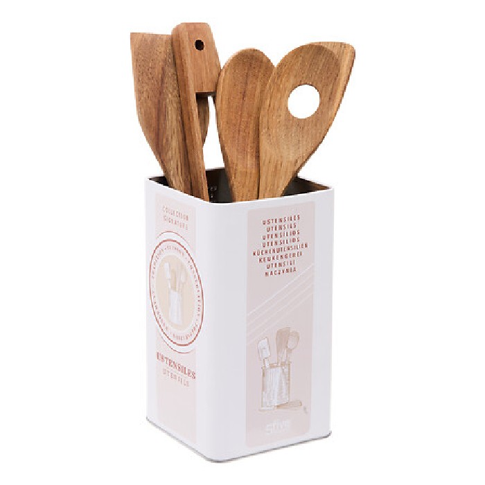 kitchenware/dish-drainers-accessories/5five-acacia-utensils-pot-set-of-4