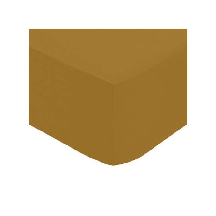 home-textiles/bed-sheets/atmosphera-fitted-sheet-percale-ocher-160x200x30cm