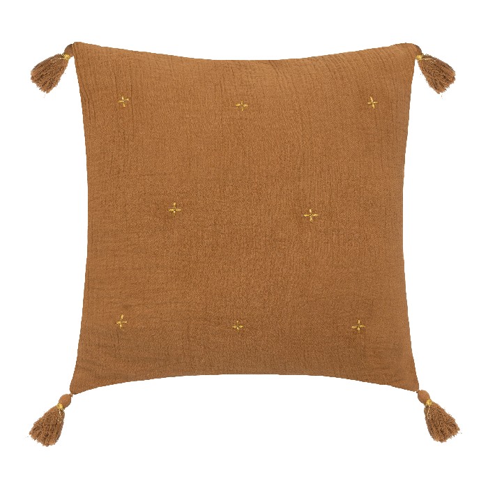 home-textiles/cushions-cushion-covers/atmosphera-gold-embroidered-cushion-40-x-40-cm-cinnamon-gauze