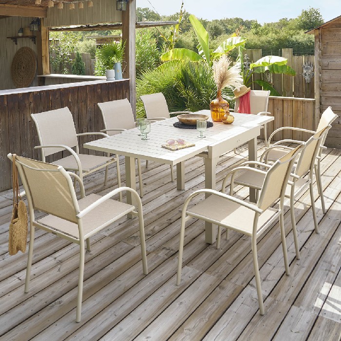 outdoor/dining-sets/hespéride-set-piazza-extendable-table-with-8-stackable-armchairs-clay