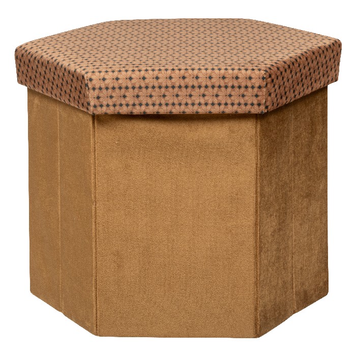 living/seating-accents/atmosphera-jiling-caramel-hexagonal-folding-ottoman