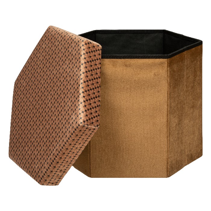 living/seating-accents/atmosphera-jiling-caramel-hexagonal-folding-ottoman