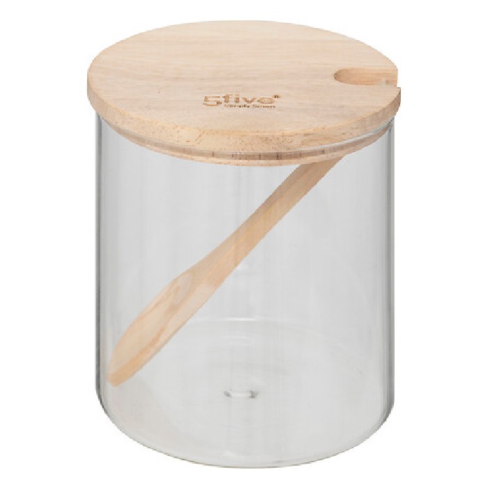 kitchenware/tea-coffee-accessories/5five-sugar-pot-glass-and-wood-04l-hermetic