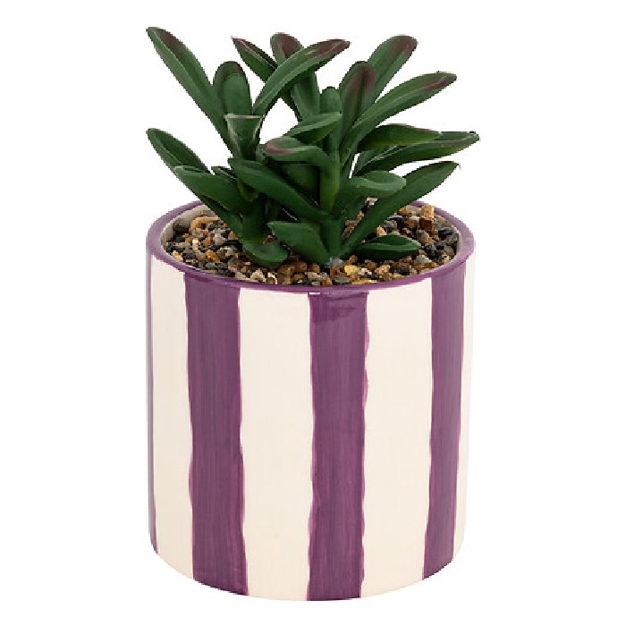 home-decor/artificial-plants-flowers/atmosphera-succulent-striped-pot-purple-h16cm