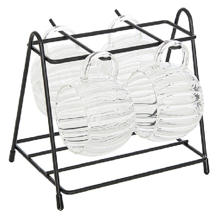 kitchenware/racks-holders-trollies/secret-de-gourmet-ivy-mug-rack-with-4-mugs-18cl