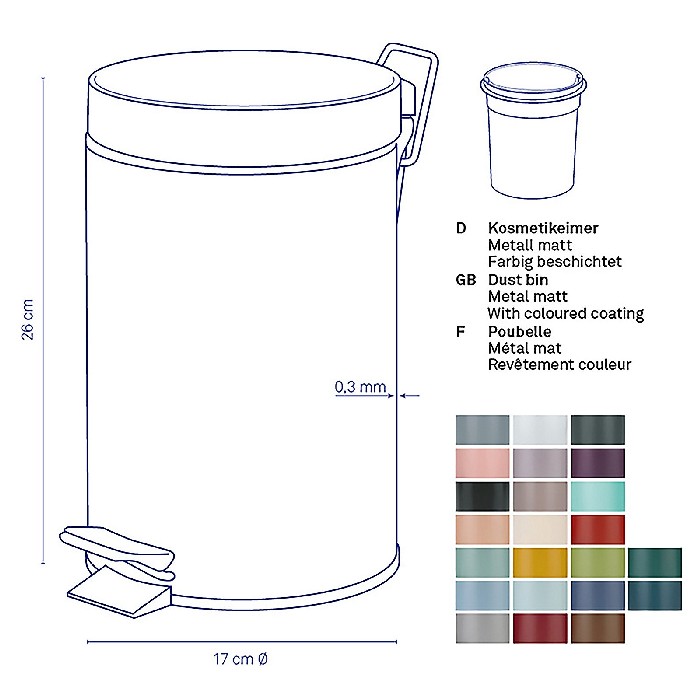 household-goods/bins-liners/kela-pedal-bin-beige-3l
