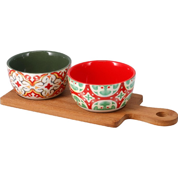 tableware/serveware/bamboo-serving-tray-with-2-stoneware-bowls-set-of-3-2-assorted-designs