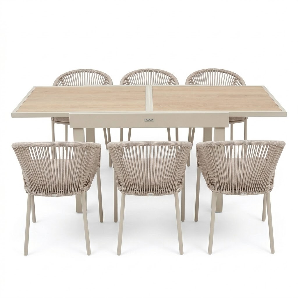 outdoor/dining-sets/hespéride-dining-set-for-6-piazza-extendable-table-with-oryon-armchairs-clay