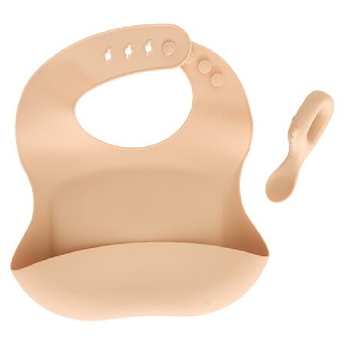 kids-and-stationery/kids-accessories-deco/atmosphera-silicone-bib-and-spoon-set-beige