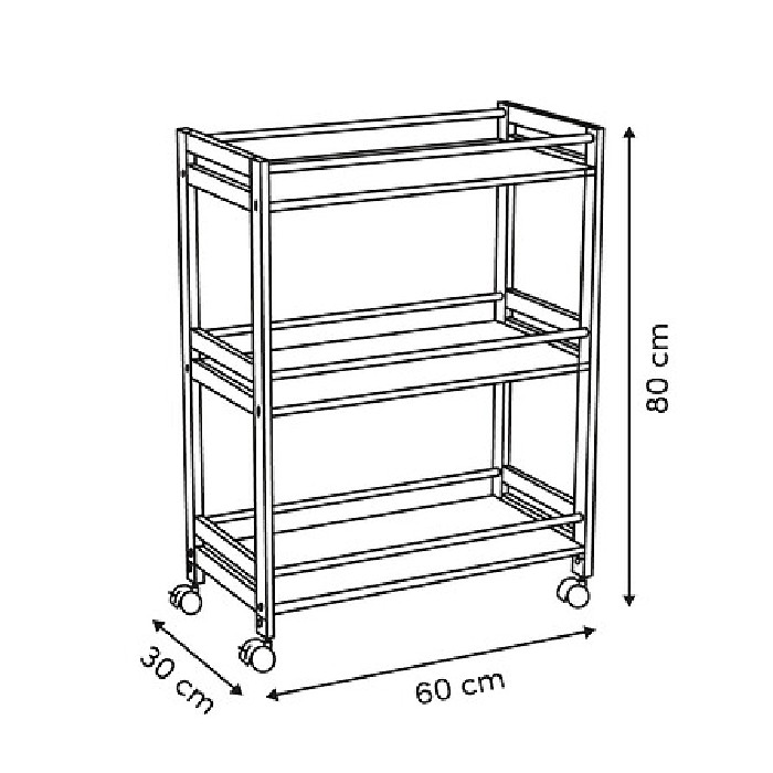 kitchenware/racks-holders-trollies/5five-como-3-tier-trolley-h80cm