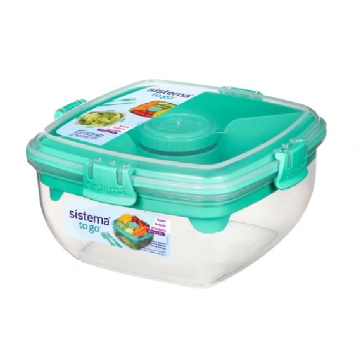 kitchenware/food-storage/sistema-to-go-salad-container-clear-with-coloured-clips