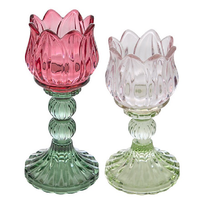 home-decor/candle-holders-lanterns/atmosphera-set-of-2-glass-candle-holders-fluted-h15cm-and-h17cm