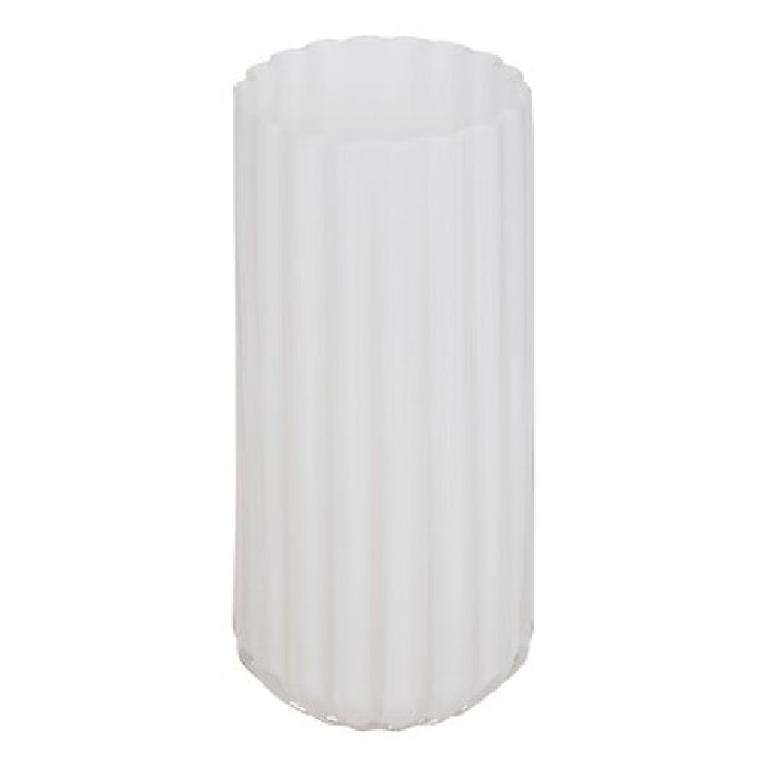 home-decor/vases/atmosphera-white-striped-glass-vase-fluted-h28cm