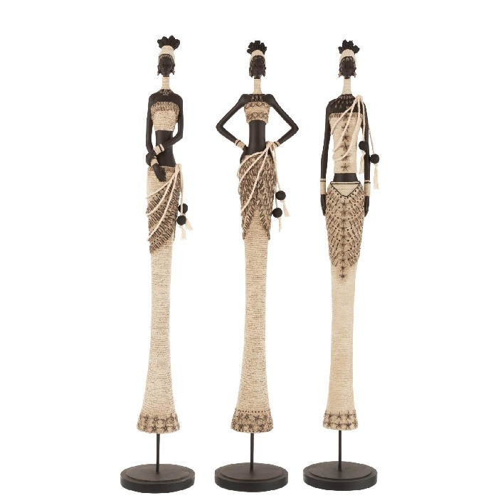 home-decor/decorative-ornaments/african-woman-polyresin-brownbeige-large-assortment-of-3