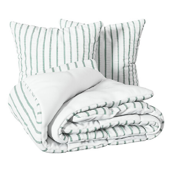 home-textiles/duvet-covers-sets/atmosphera-bedset-seersucker-stripe-celadon-240cm-x-220cm