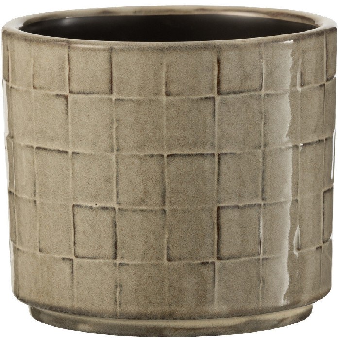 home-decor/indoor-pots-plant-stands/square-ceramic-flowerpot-beige-and-grey-small