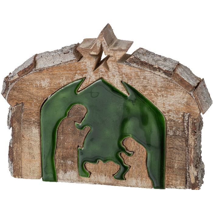 christmas/cribs-villages/medium-mango-wood-bark-nativity-scene-natural-and-green