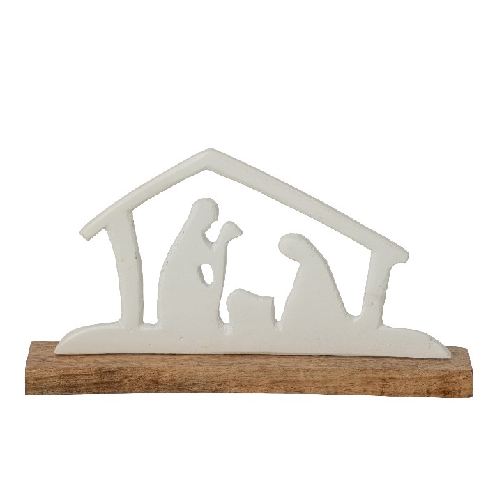 christmas/cribs-villages/aluminium-nativity-on-base-white-and-natural