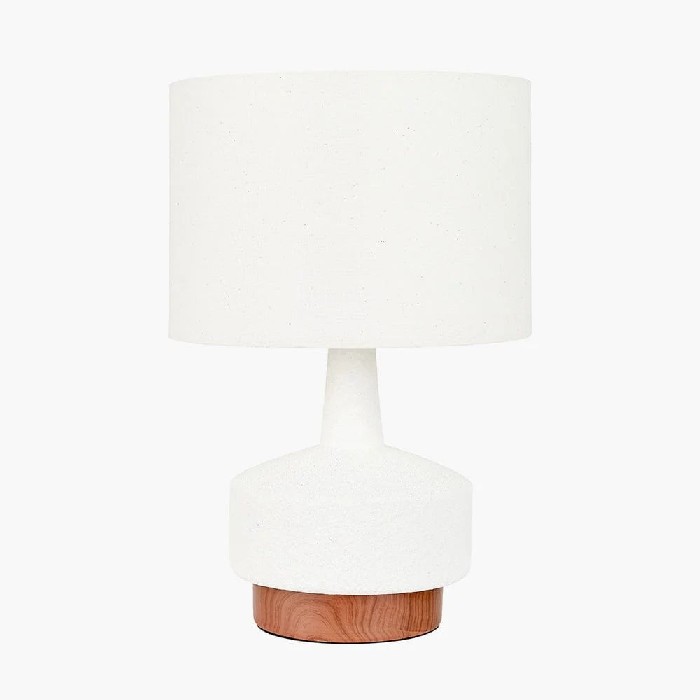lighting/table-lamps/pacific-elio-white-and-wood-effect-textured-ceramic-table-lamp