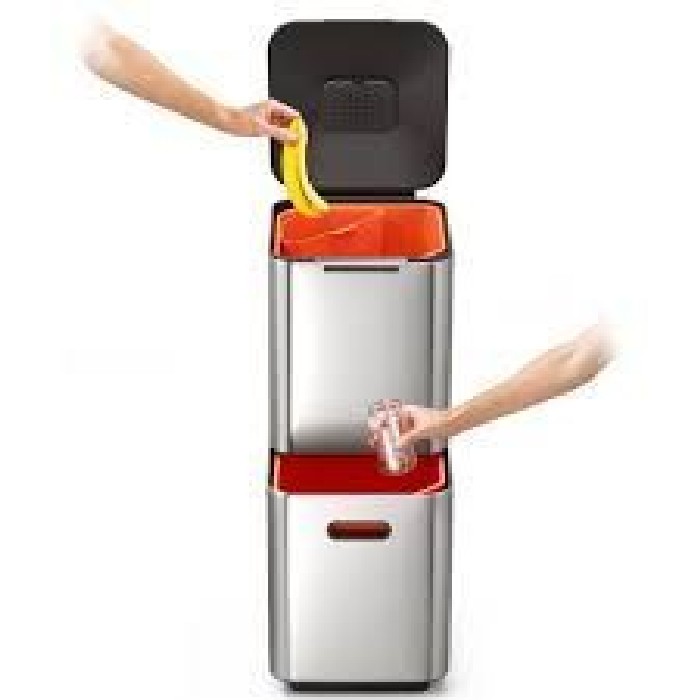 household-goods/bins-liners/joseph-joseph-totem-40l-dual-trash-and-recycling-bin-stainless-steel